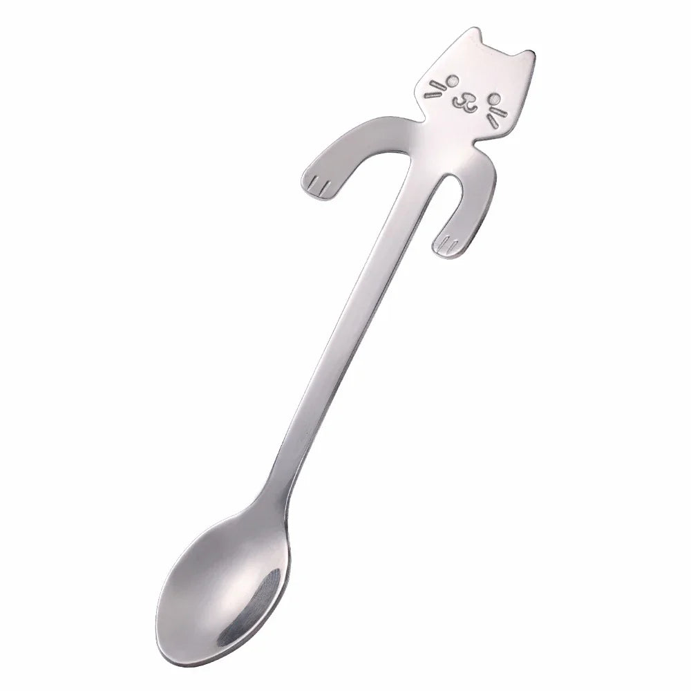 Tealeft Stainless Steel Cute Cat Tea & Coffee Teaspoons