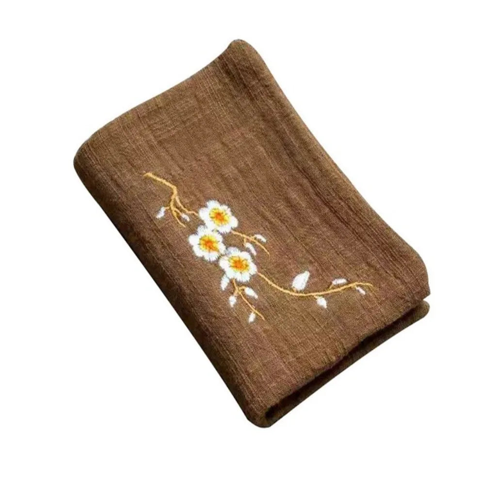 Tealeft Durable Cotton Tea Cloth Embroidery Easy To Clean Cleaning Rag Cotton and Linen Tea Towels