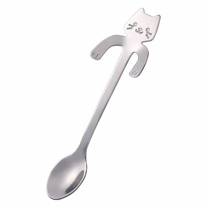 Tealeft Stainless Steel Cute Cat Tea & Coffee Teaspoons