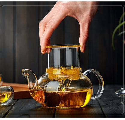 Tealeft Filterable Heat-resistant Thickened Glass Teapot