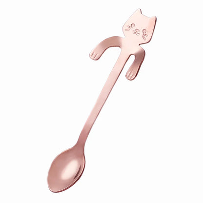 Tealeft Stainless Steel Cute Cat Tea & Coffee Teaspoons