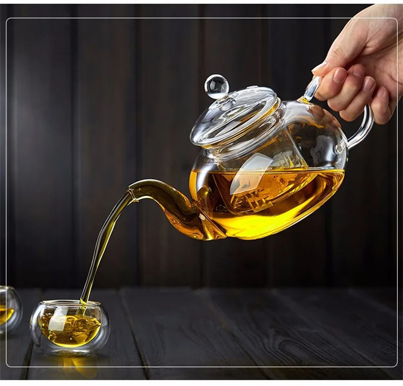 Tealeft Filterable Heat-resistant Thickened Glass Teapot