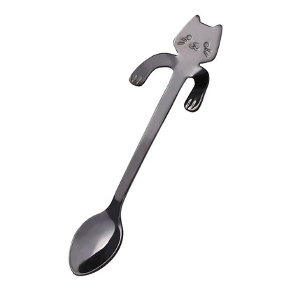Tealeft Stainless Steel Cute Cat Tea & Coffee Teaspoons