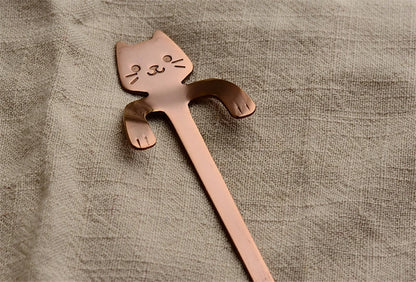 Tealeft Stainless Steel Cute Cat Tea & Coffee Teaspoons