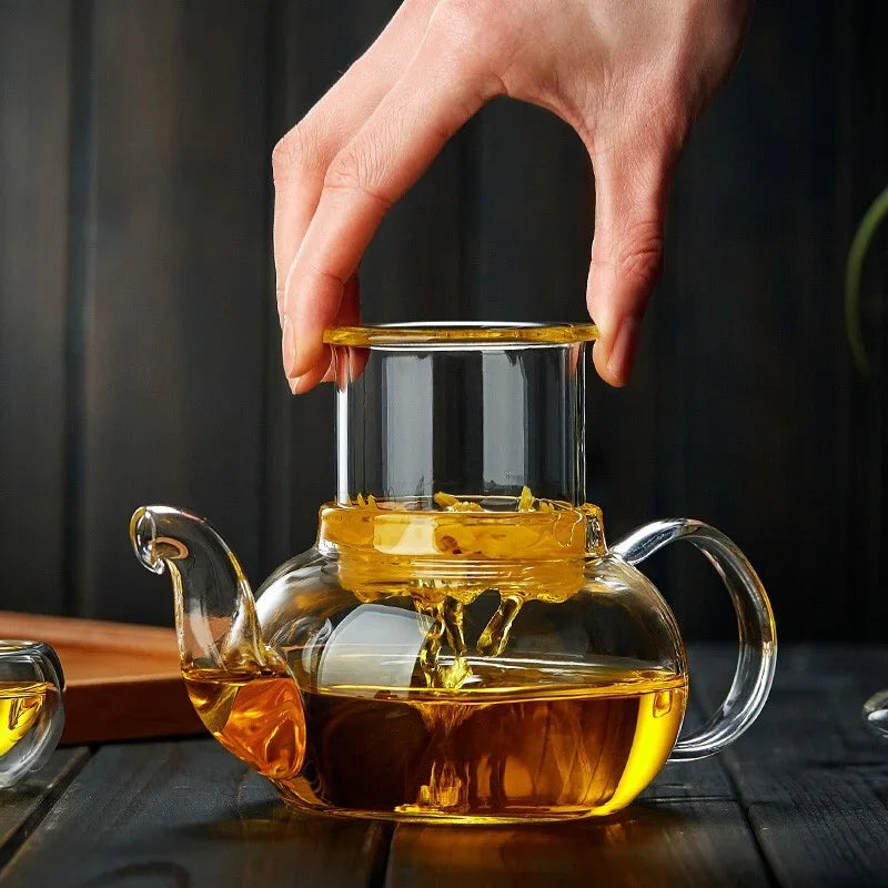 Tealeft Filterable Heat-resistant Thickened Glass Teapot