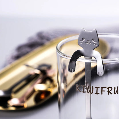 Tealeft Stainless Steel Cute Cat Tea & Coffee Teaspoons