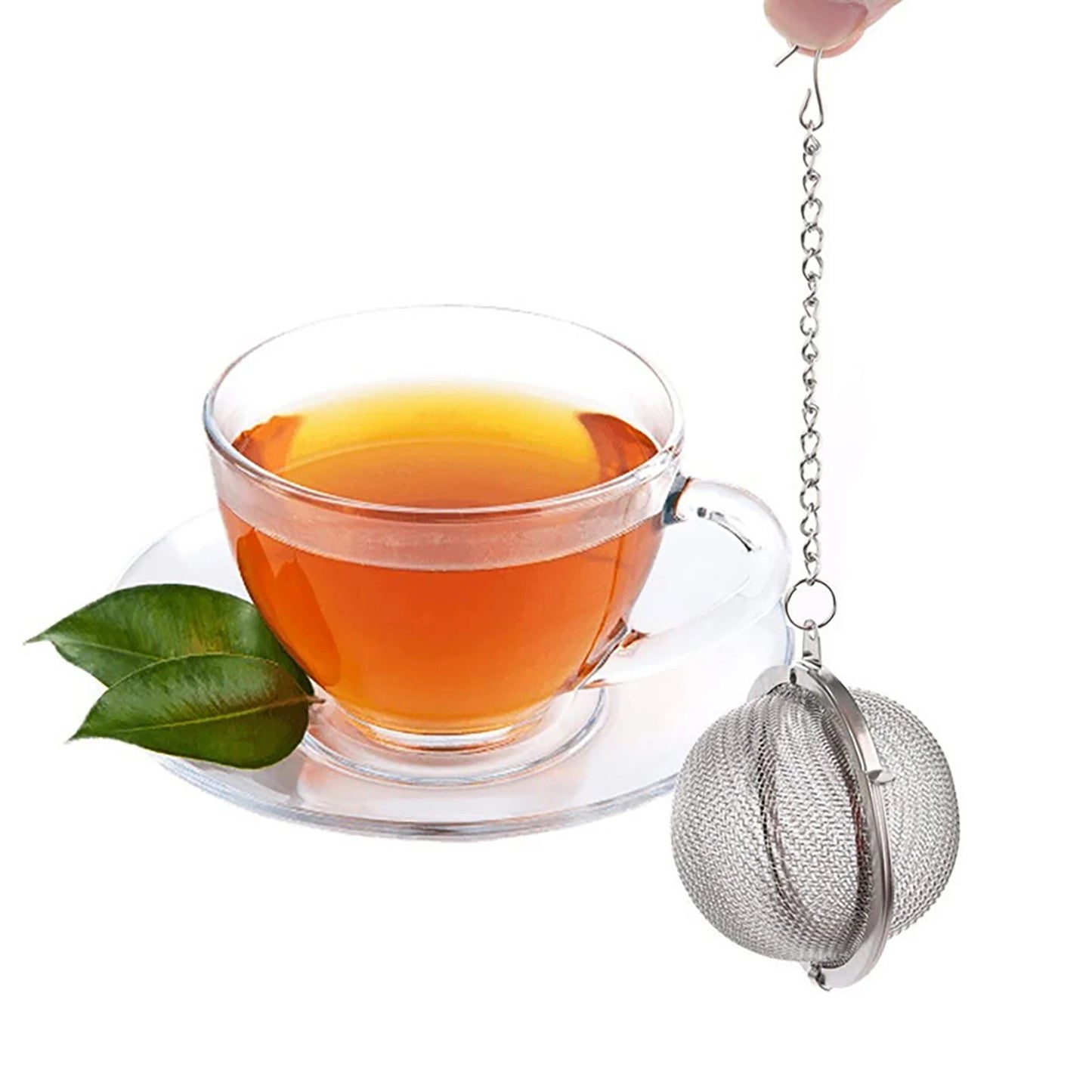 Tealeft Stainless Steel Tea Ball Loose Leaf Tea Strainer Infuser with Chain