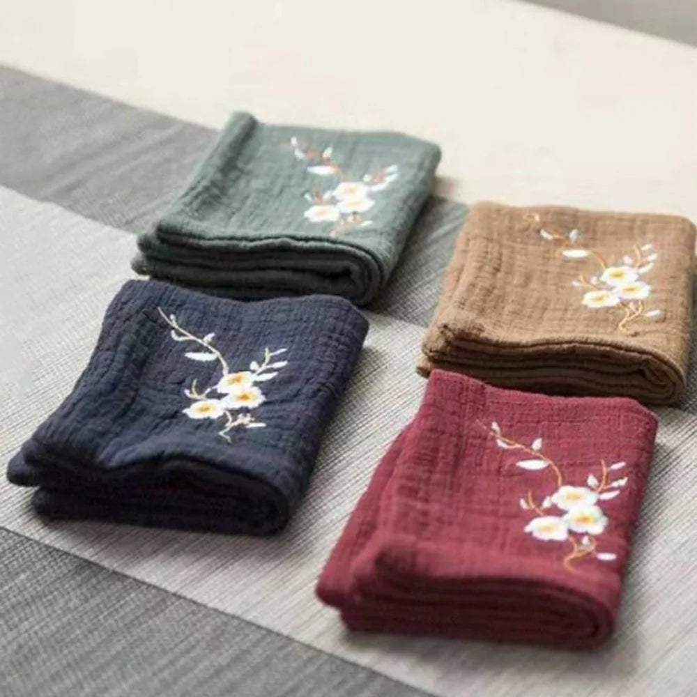 Tealeft Durable Cotton Tea Cloth Embroidery Easy To Clean Cleaning Rag Cotton and Linen Tea Towels