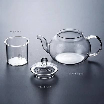 Tealeft Filterable Heat-resistant Thickened Glass Teapot