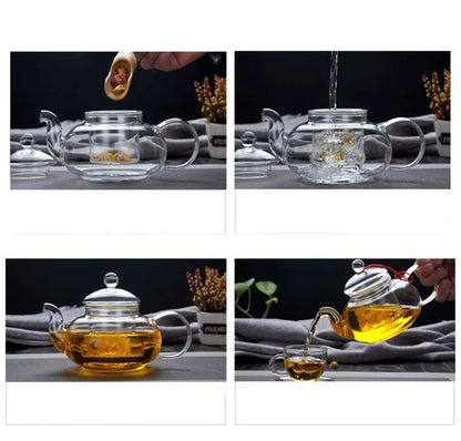 Tealeft Filterable Heat-resistant Thickened Glass Teapot