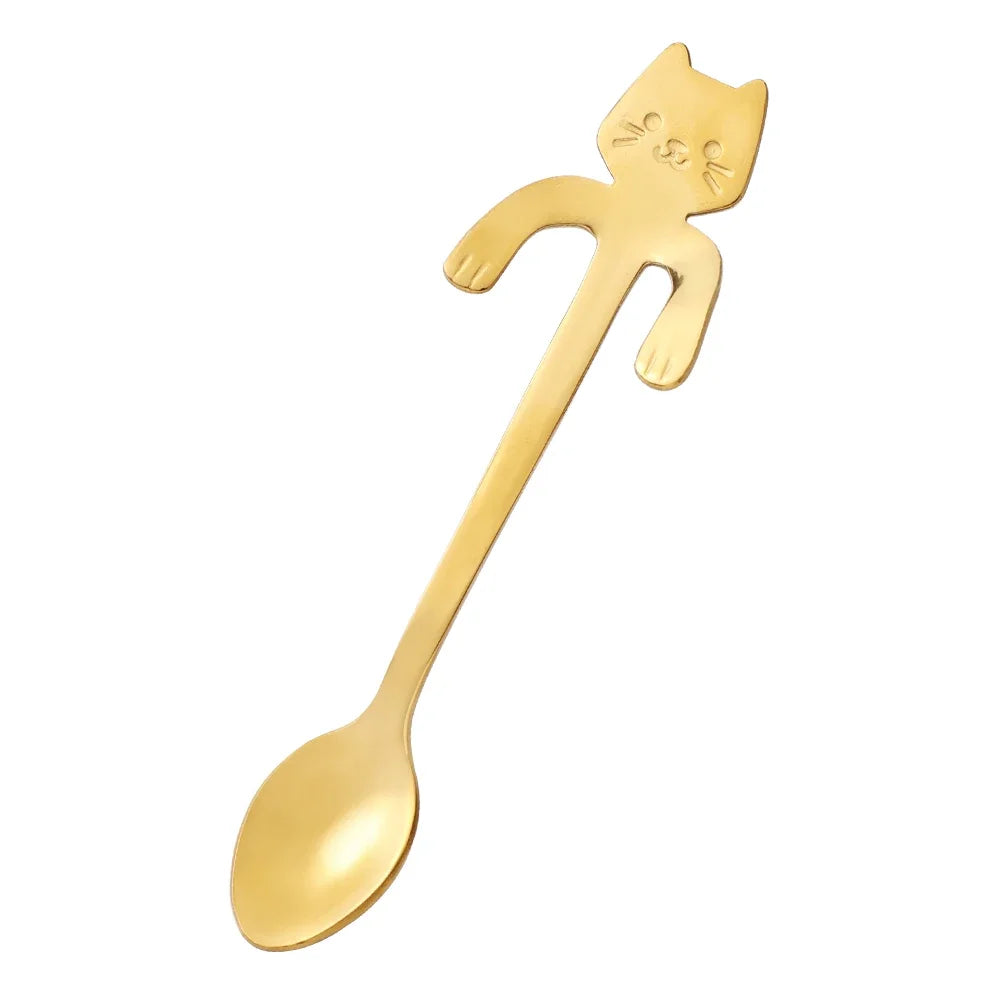 Tealeft Stainless Steel Cute Cat Tea & Coffee Teaspoons
