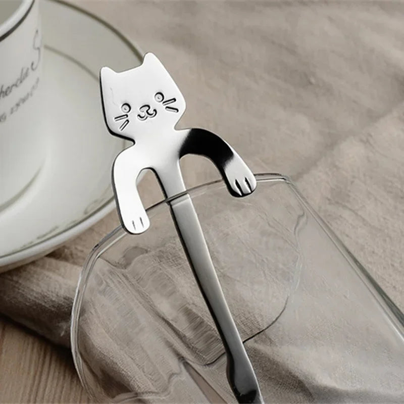 Tealeft Stainless Steel Cute Cat Tea & Coffee Teaspoons