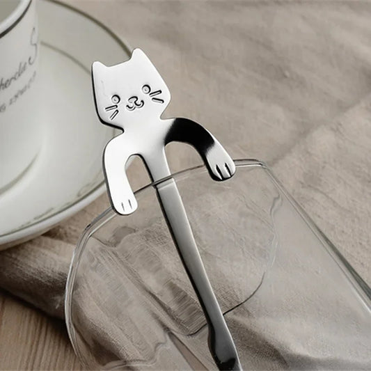 Tealeft Stainless Steel Cute Cat Tea & Coffee Teaspoons