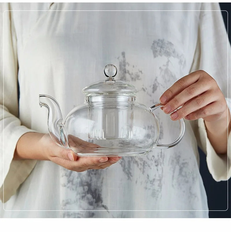 Tealeft Filterable Heat-resistant Thickened Glass Teapot