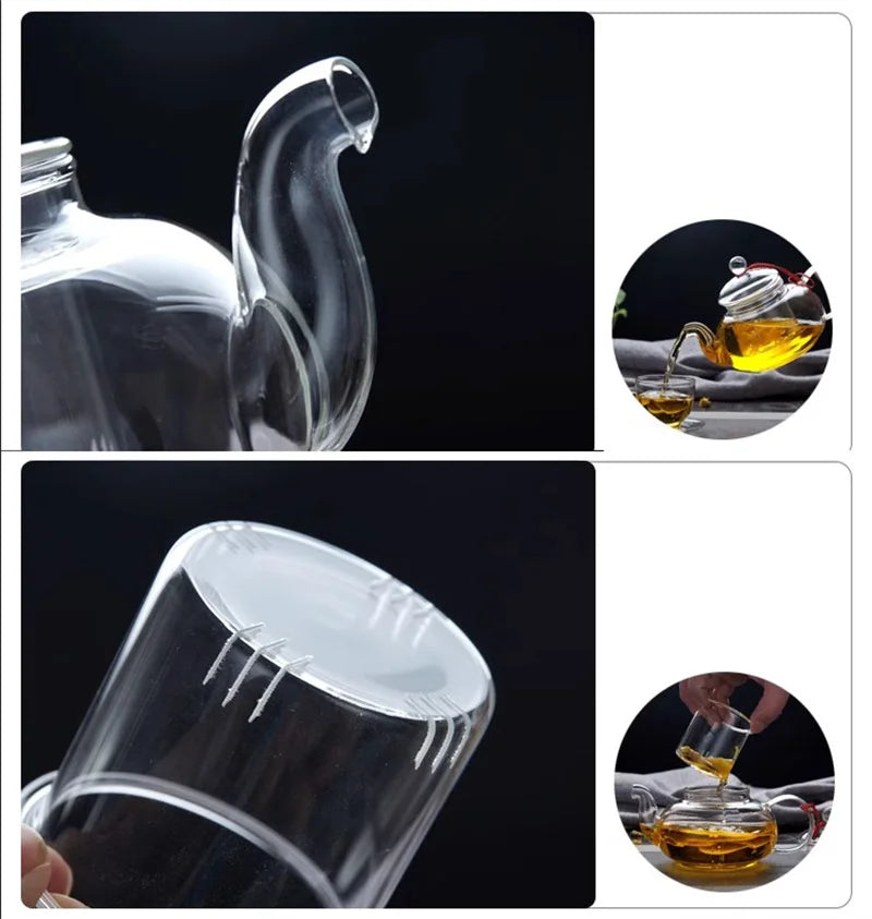 Tealeft Filterable Heat-resistant Thickened Glass Teapot