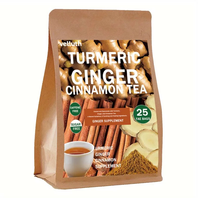 Turmeric Ginger Tea Natural Herbal, No Additives, No Caffeine & No Sugar