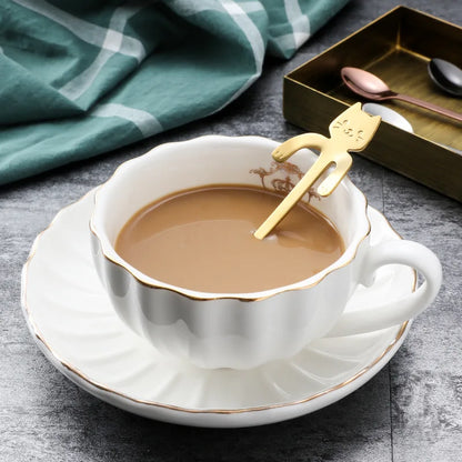 Tealeft Stainless Steel Cute Cat Tea & Coffee Teaspoons